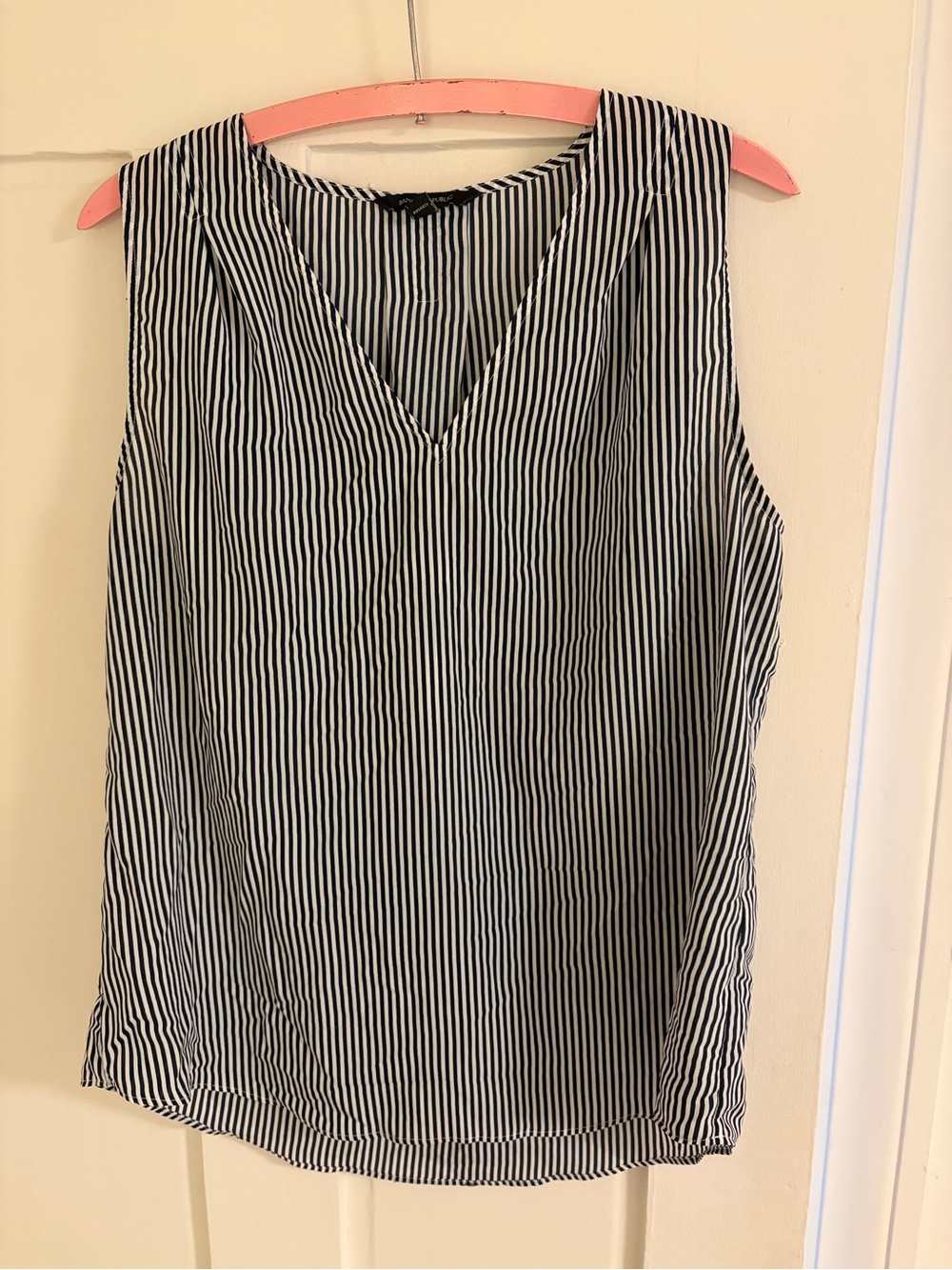 Banana Republic- navy and white strip work top